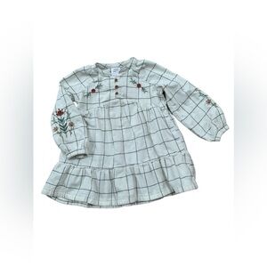 Little Co. Size 2T Organic Plaid Embroidered Dress